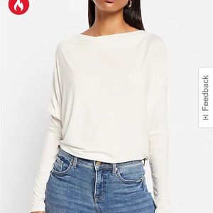 Long sleeve cowl draped back shirt in Maroon by Express size small. NWT